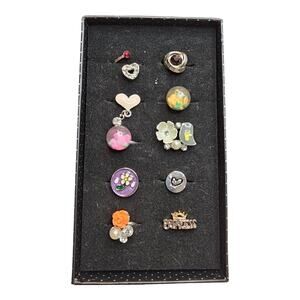 Paparazzi Lot of 10 Adjustable Rings in Cute Box, Preteens and Teens. NEW #4